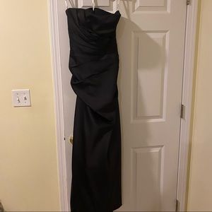 Black strapless, touched bridesmaid dress